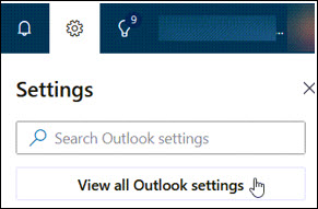 Screenshot Outlook button View all Outlook settings