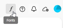 mouse pointer showing the italic serif f fonts icon 