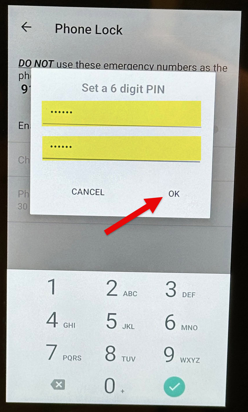 Picture of entering a 6 digit PIN on a Poly CCX 400 Phone