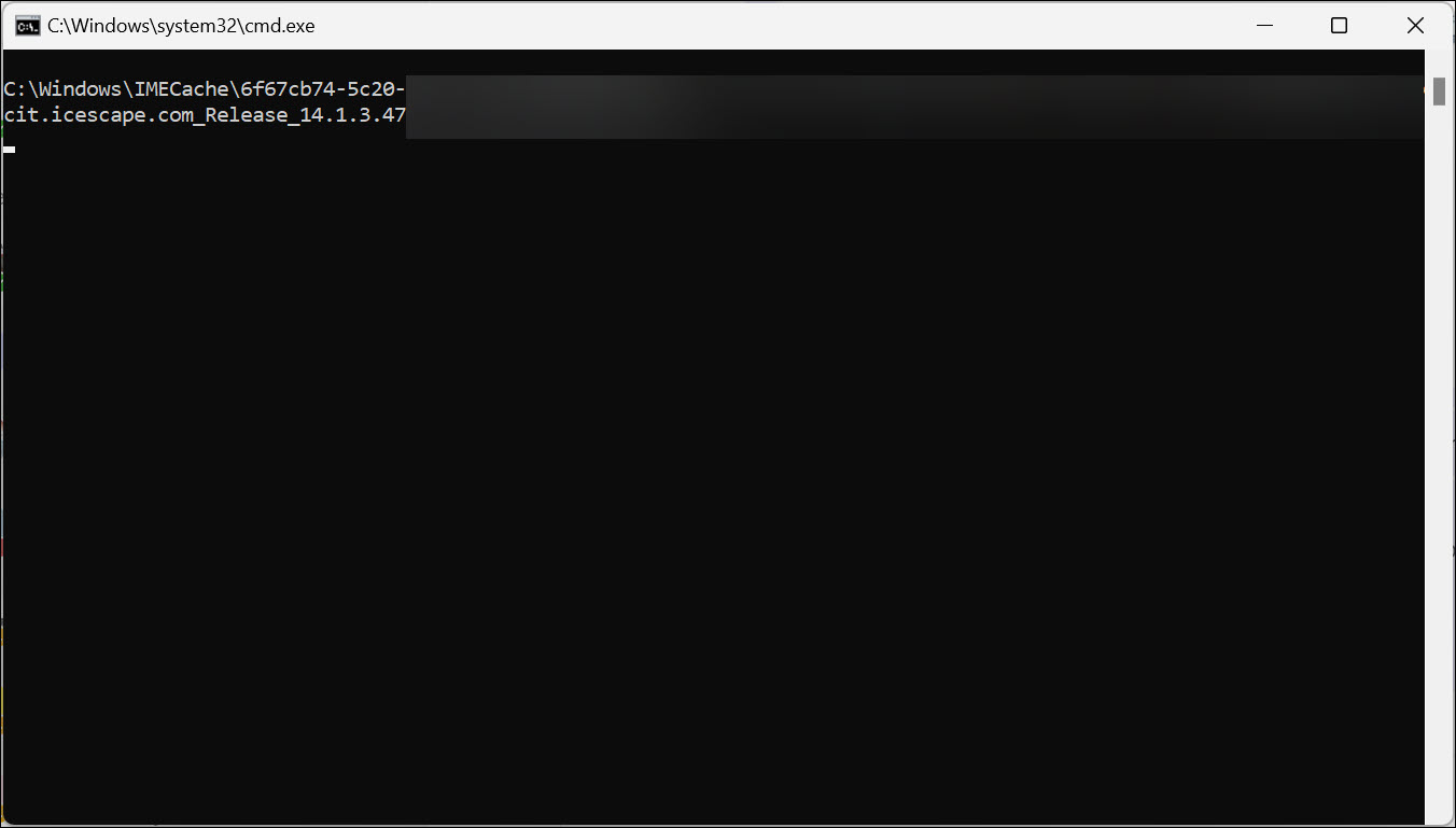 Screenshot of Windows black command window