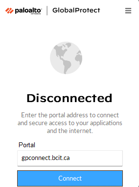 Windows GlobalProtect Disconnected screen
