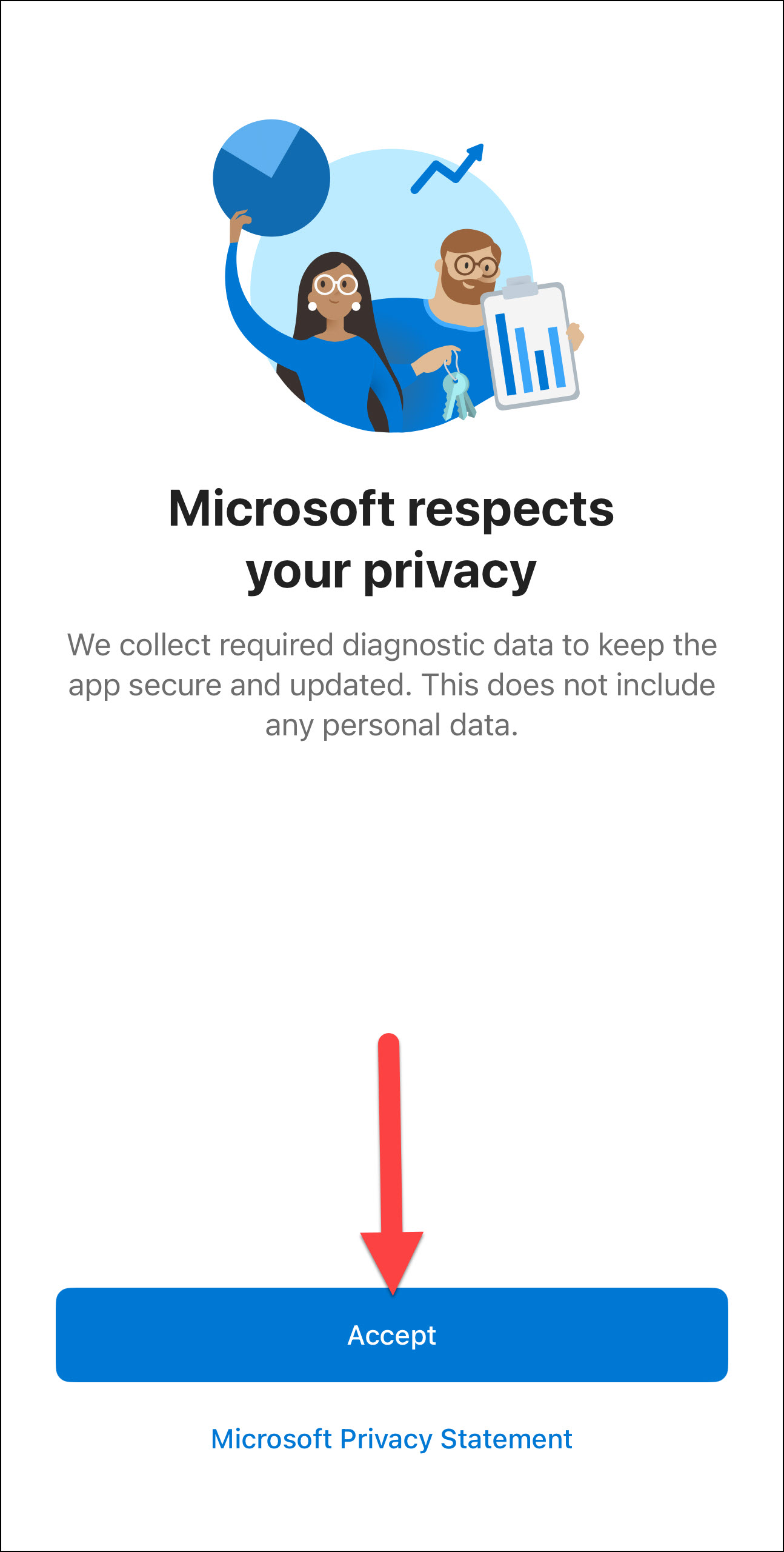 Screenshot Microsoft Authenticator app click Accept