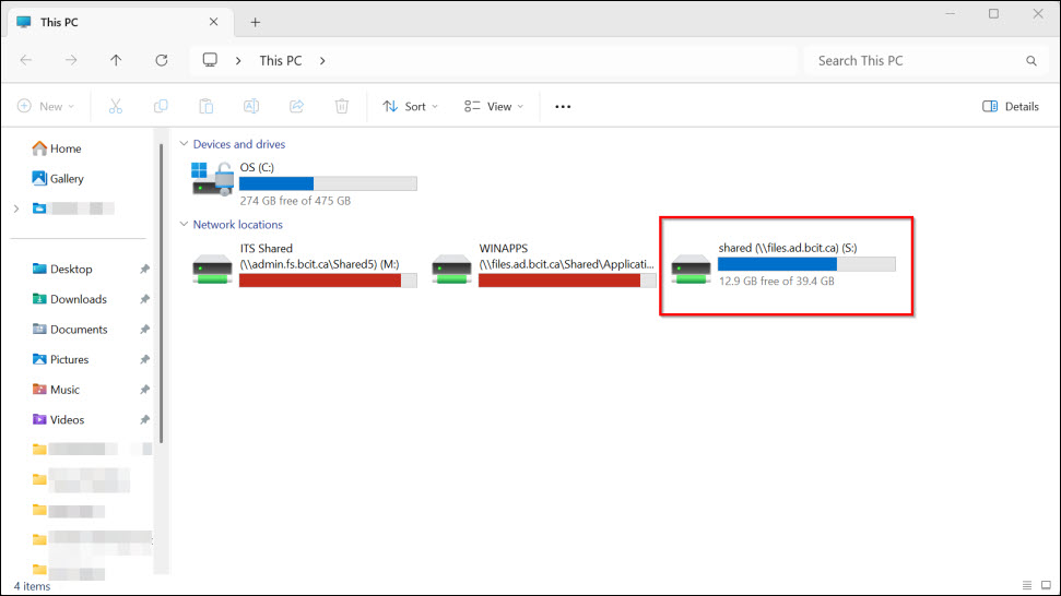 Screenshot of your new Network Drive showing up in your File Explorer