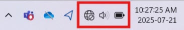 Screenshot of selecting the network icon on Start Menu Bar